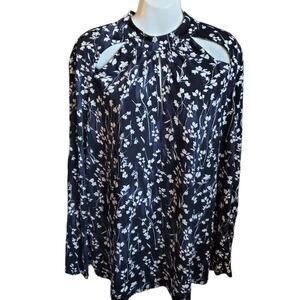 CATO high neck floral blouse cutouts 22/24W